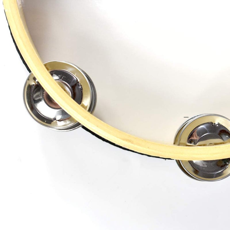 ENNBOM Tambourine Hand Bell Double Row Jingles Music Persuccion Church (8 Inch, Dove) - Image 3